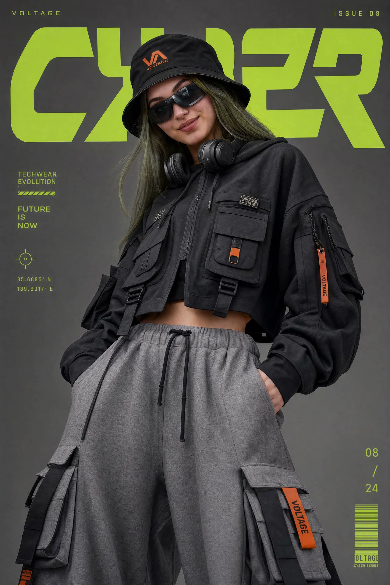 Techwear Fashion Editorial Portrait