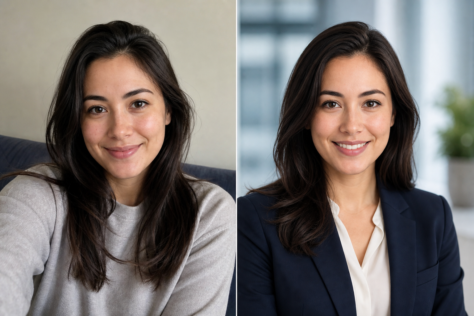 AI portrait and face editing professional headshot example